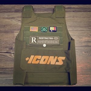 Olive Green Icons Vest